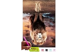 MISHBAY Diamond Painting Löwe - 30x40cm Diamond Painting Erwachsene - Diamant Painting Bilder Löwe - DIY 5D Satz Wand Dekor Diamantstickerei