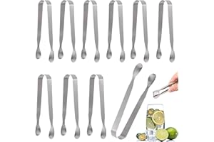 ELEGANCE-GO Pince a Sucre,10 Pièces Pince à Glaçons en Acier Inoxydable 304 Multifonctions Pince à Bonbons Mini Pinces à Apéritifs Pinces à Sucre Main Vintage pour Mariage,Fête,Bonbons,Bar,Buffet (11 cm)