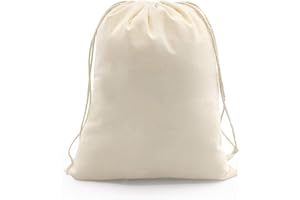 SumDirect 20Pcs Cotton Muslin Bags, Large White Cotton Bag Gift Pouch with Drawstring Reusable Packing Storage Bags for Wedding, Party, Birthday(20x25cm)