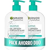 Garnier Pack Gel Cleanser + Facial Cleanser Daily Care, 2 x 250 ml | Hyaluronic Acid*, Ceramides, Unscented, Proven Results*,