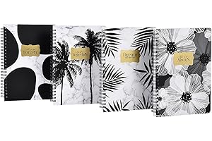 Oinvs A5 Spiral Notebook Bound (160 pages) Waterproof Cute Notepad with lined, Hardcover Women's Notebook, Wirebound 4 Easy to Carry-Ink