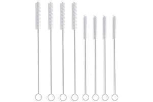 ALINK Extra Wide Drinking Straw Cleaning Brush Kit, Pack of 8, 4-pcs 9" x 12 mm Cleaner for Boba Smoothie Straws, 4-pcs 7.5" x 7 mm Cleaner for Stainless Steel Tumbler Straws