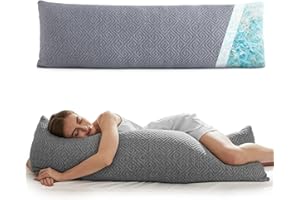 ‎NOFFA NOFFA Seitenschläferkissen 39 x 137 cm Langes Kissen für Seitenschläfer mit Zerkleinerter Memory Foam Schwangerschaftskissen Viskoelastischer Schaum Body Pillow mit Bezug, Füllung Verstellbar