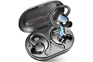 Rulefiss Auriculares Inalambricos Deportivos, Auriculares Bluetooth 5.3, 48H HiFi Estéreo, ENC Cancelacion Ruido, IP7 Impermeable Cascos Carga Rápida Tipo-C, Auriculares Running