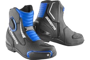 Bogotto Cartagena bottes de moto perforées, schwarz/blau, 47