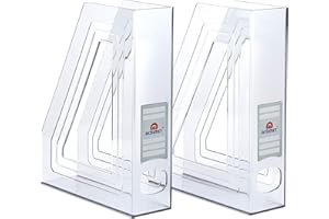 Acrimet Revistero Plástico, Organizador de Revistas, Periódicos y Documentos (Color Cristal Transparente) (Paquete de 2)