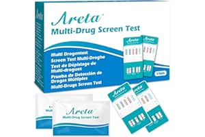 Areta 2 x Drug Testing Kits 5 Panel: Drug Tests Urine Dip Cards for THC COC MET AMP Opiate - Instant Rapid Multi Drug Test Kit Home Use