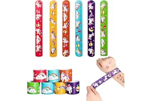 POPOYU 12Pcs Unicorn Slap Bands Unicorn Slap Bracelets Wristbands,UnicornSnap Bands Wristband Toys for Kids Girls UnicornParty Bag Fillers Classroom Prizes Party Favors Birthday Gift