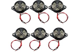 mxuteuk 6 pezzi DC 3-24V Cicalino elettronico cablato Allarme acustico Altoparlante Tono bip intermittente SFM-27-II