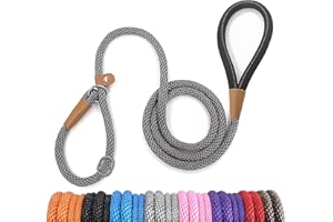 lynxking Schleppleine für Hunde Hundeleine Retrieverleine Führleine Zugleine für kleine mittelgroße große Hunde (Grey, Zugstopp-1.3cm x 180cm)