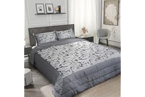 Emma Barclay Duchess - Embellished Jacquard Quilted Bedspread Set in Silver - To Fit Double/King