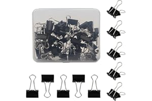 AMZSKU (50pcs) 19 mm | cramer city à l'âge de sept ans, mm jusqu'à 70 cartes de serrage | multiples peuvent travailler au bureau, comme outil de cuisine et tâches ménagères (noir)