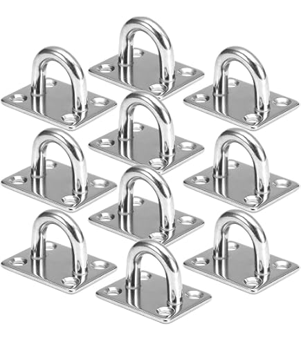 4 Crochets Plafond Inox M6 – Pontets Avec Mousquetons Pour Suspendre Objets Lourds - 7