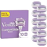 Gillette Venus Comfortglide, Breeze, Recambio Para Maquinilla De Mujer, Pack De 10 Recambios, 3 Hojas Para Una Depilación Sua