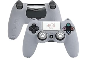 GeekShare Custodia protettiva per controller a forma di zampa di gatto, compatibile con console di quarta generazione, in silicone antiscivolo - Grigio