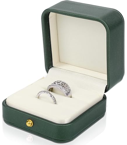Boîte à Bagues Velours AIEX Hexagone - 2 Emplacements Pour Fiançailles/Mariage