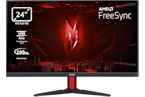 Acer Nitro KG242YEbiif Écran PC Gaming 24" Full HD, 100Hz (1920x1080, 16:9, FreeSync, 1ms VRB, 250 Nits, Comfyview, BlueLightShield, 2xHDMI 2.0/DP 1.2) Moniteur PC Inclinable, Couleur Noir