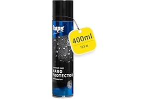 Kaps Nano Protector Waterproofing Spray for Suede, Leather, Nubuck, Textiles and TEX Materials, Moisture and Dirt Repellent - New Fast Drying Formula 400 ml 13.52 fl. Oz / 200 ml 6.76 fl. Oz