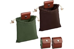 EEEKit Worki do żerowania, woskowane płótno, 2-pak, składane, płócienne, skórzane, woreczki do żerowania grzybów, torba Bushcraft na kemping, wędrówki, zbiory, zbieranie