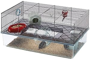 Ferplast Jaula para hámsteres FAVOLA, Pequeños roedores, Plástico robusto y metal, Accesorios incluidos