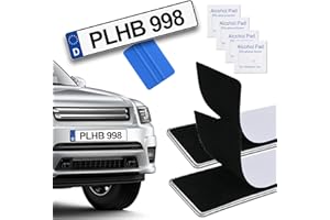 URAQT Number Plate Holders, 50 x 10cm Self Adhesive Frameless Weatherproof License Plate Holder, Car Registration Plate Holders with a Special adhesive, Plate Car License Plates Fixing Fitting Kit