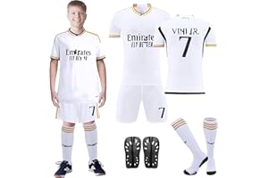 Wirhaut Football Kits for Kids, 23/24 Home Away Soccer Jerseys No.5 Football Kits No.7 Football Kit Football Training Set Football Training Shirts Shorts and Socks for Kids