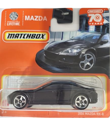 Matchbox Mazda RX-8 1:64 – Schwarzes Modellauto, 2004er Modell, Ab 3 Jahre