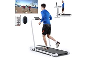 ‎LACUFFY Lacuffy Laufband für Zuhause, faltbar, übergroße Laufbänder für schwere Menschen, 110 x 40 cm, Raceable Walking Pad mit LED-Anzeige, max. 145 kg, Laufmaschine mit KI-Coach und Läuferspiel