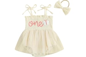 ZZLBUF Baby Girl Summer Clothes 1st Birthday Outfits Infant Sleeveless Butterfly One Romper Dress with Headband