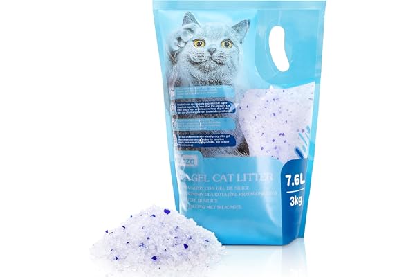 Nobleza Litière pour Chats Silice Gel 7.6L/3KG - Litière pour Chat Haut de Gamme avec Contrôle Supérieur des Odeurs et Absorption Efficace des Liquides