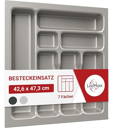 BigDean Universal Besteckeinsatz für Schubladen Zuschneidbar weiß 40 cm | Schubladeneinsatz aus Kunststoff, Besteckkasten, für Schubladenbreite 40cm