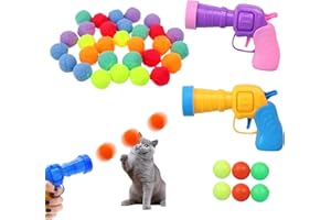 KASESSS 2Stück Katzen Plüschball Schießpistole, Kreatives Plüschball-Schießpistole für Kätzchen, Interaktives Launch-Training, Katzenspielzeug Bälle Launch für Haustier Katzen Training Verfolgungsjagd
