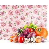 Decovetro Cam Kesme Tahtası ve Sunumluk Love Serisi G&uuml;l Desenli 20 x 30 cm