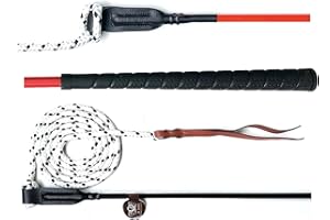 Nbrand JA Horse Bâton de contact d'entraînement avec corde pour le travail au sol 100 cm 120 cm Bâton d'équitation Finesse Stick Carrot Horseman Stick (120 cm, rouge)