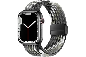 HITZEE Pasek do zegarka Apple Watch 49, 45, 44, 42, 41, 40, 38 mm, nylonowy, elastyczny, pleciony, z magnetycznym zapięciem, do modelu Apple Watch Ultra 2, serie 9, 8, 7, SE, 6, 5, 4