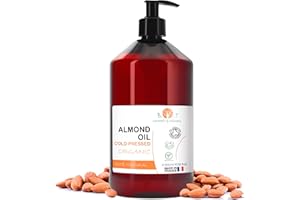 B.O.T COSMETIC & WELLNESS Huile Amande Douce Bio, Pressée à Froid, Pure. Huile de Massage Professionel, Huile pour Cheveux et Cils, Hydratant Corps (Mains, Ongles), Visage (Anti-âge), Vergetures Grossesse - 500 ml