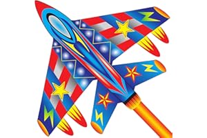 Laptony Plane Kite for Kids and Adults, Easy Flyer Kites for Boys and Girls, Beach and Summer Outdoor Toy with 50 Meters Flying Line and Spool, Durable Nylon Kite for Beginners