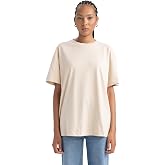 DeFacto Kadın Oversize Fit Bisiklet Yaka Kısa Kollu Tiş&ouml;rt
