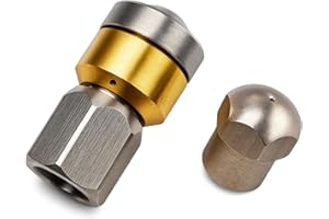 M&M SMARTEK Lot de 2 buses de nettoyage de canalisations 1/8" rigides rotatives pour tuyau de nettoyage de tuyaux Kärcher WAP Alto etc.