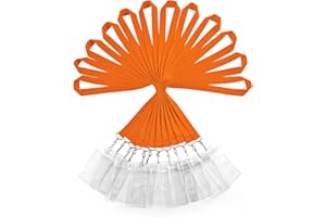 WEZEBEL 12 Pack Lanyard with ID Card Holder, Durable Rainbow Neck Lanyards Straps with Clear Waterproof Holders in Bulk, Orange