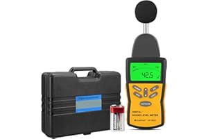H HOLDPEAK Sonomètre, HoldPeak Sonomètre Decibelmetre 882A (30-130 dBA/dBC) avec Rétroéclairage LCD, Maintien Maximum, Sonomètre numérique portable Réglage de la Sensibilité et A/C Commutateur