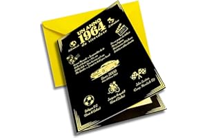 EQUIK PRODUCTS Biglietto auguri 60 anni | Regalo compleanno 60 anni uomo & donna | 60 anni di compleanno | Biglietto auguri compleanno, decorazioni compleanno, idee regalo compleanno | Anniversario 60 anni (1964)