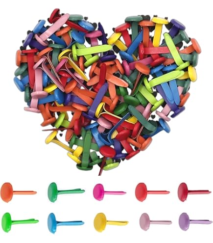 QUARKZMAN 100 Stück Brad Papierbefestigungen, 6mm x 13mm Metall Papierhandwerk Brads, kleine runde Messingsplinte für Kinderbasteln Dekorative Scrapbooking DIY, Roségold