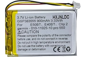 HXJNLDC DC 3,7v GSP383555 Batterie au Lithium polymère Rechargeable pour JBl Clip 2 and Garmin Pro 70 550 trashbreaker Pro 70 550 Receiver Pt 10 TB 10 Dog Training