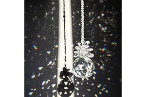 ZZCP H&D HYALINE & DORA Crystal Rainbow Suncatcher,Hanging Suncatcher for Window with 40mm Glass Ball Prism,Glass Sun Catcher with 26-inch Long Beads Chain