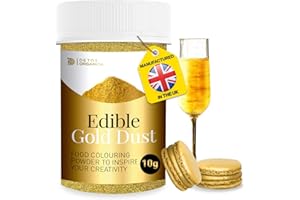 DETOX ORGANICA Edible Gold Dust for Cakes 10g - Gold Luster Dust Edible Glitter Shimmer for Cakes - Edible Cake Decorations - Perfect for Icing, Muffins, Drinks and Cake Decorations - Vegan, Gluten Free