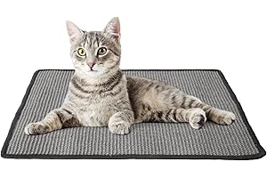 OUYANKA Kratzmatte Katze Wand Natürlich Sisal Kratzteppich Katze 40 × 60 cm rutschfest Kratzbretter für Katze Sisalmatte Kratzpads Kratzschutz Sofa Katze Katzenmöbel Dunkelgrau