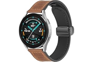 FiiMoo Skórzany pasek kompatybilny z Garmin Venu 3/Garmin Venu 2/Garmin Forerunner 265 / Forerunner 965, 22 mm, zapasowy pasek, silikonowe paski magnetyczne do Garmin Vivoactive 4
