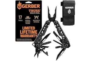 Gerber Pince multifonctions avec étui Truss, Noir, 17 outils en 1, 30-001780