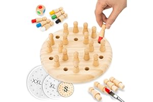 Toyfel Échecs de mémoire ø18 cm Magnus Jeu de mémoire en Bois avec Sac en Tissu - Jeu de réflexion Montessori Adultes & Enfants Développe la motricité & la logique Jeu de mémoire Robuste mémoire